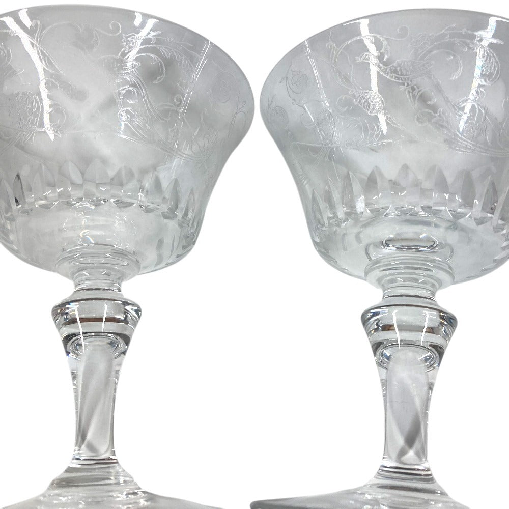 Baccarat Cup Tableware Interior Pudding Cup Pair Set of 2 Dishes Glass Unisex Clear