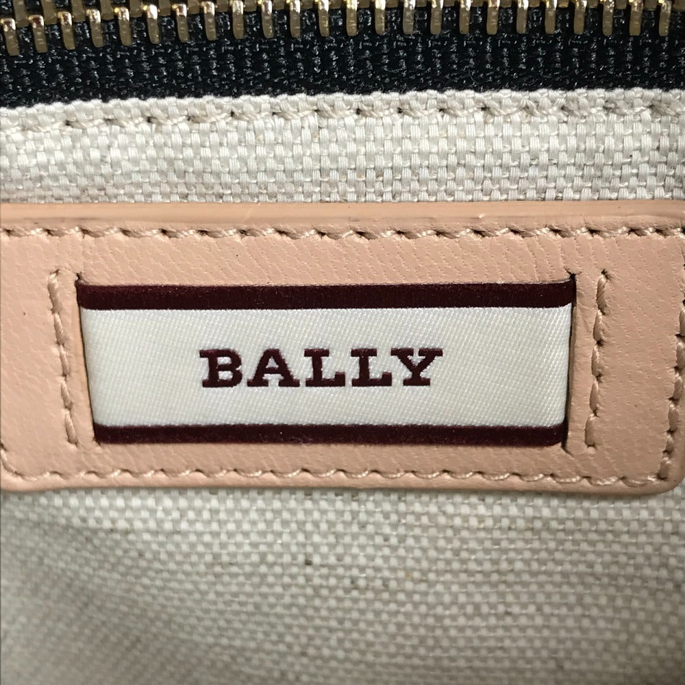 BALLY Logo Line Crossbody Pochette Shoulder Bag Leather Unisex Black