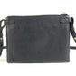 BALLY Logo Line Crossbody Pochette Shoulder Bag Leather Unisex Black