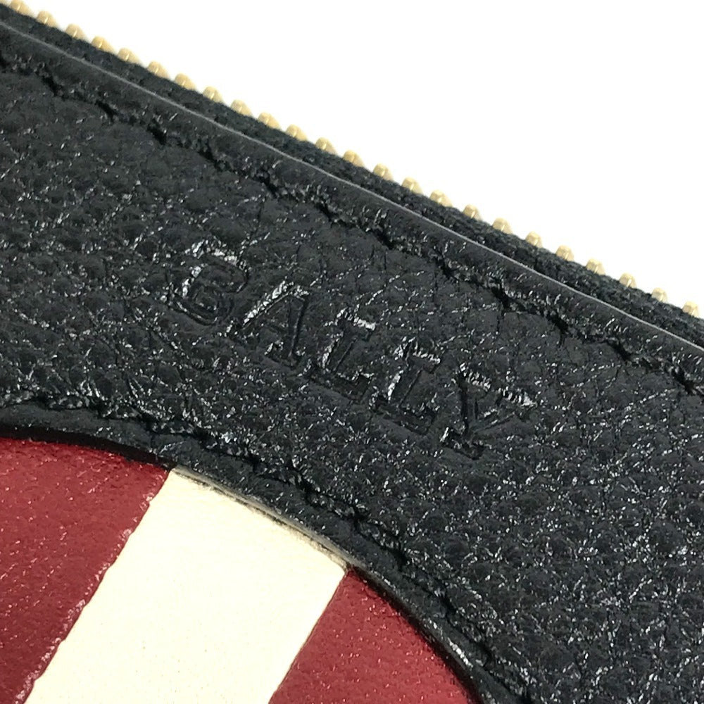 BALLY Logo Line Crossbody Pochette Shoulder Bag Leather Unisex Black