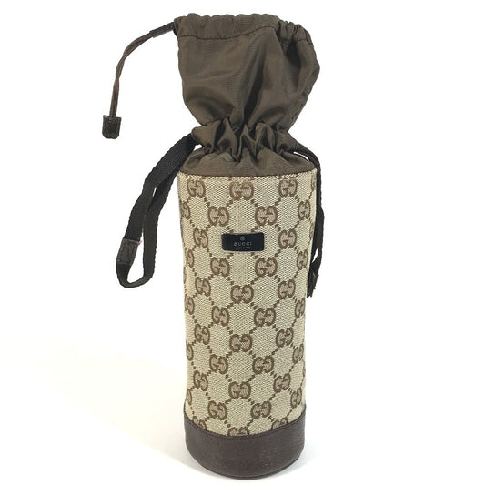 GUCCI 28691 GG ボトルホルダー ペットボトル入れ 巾着 ポーチ GGキャンバス/レザー ユニセックス ベージュ