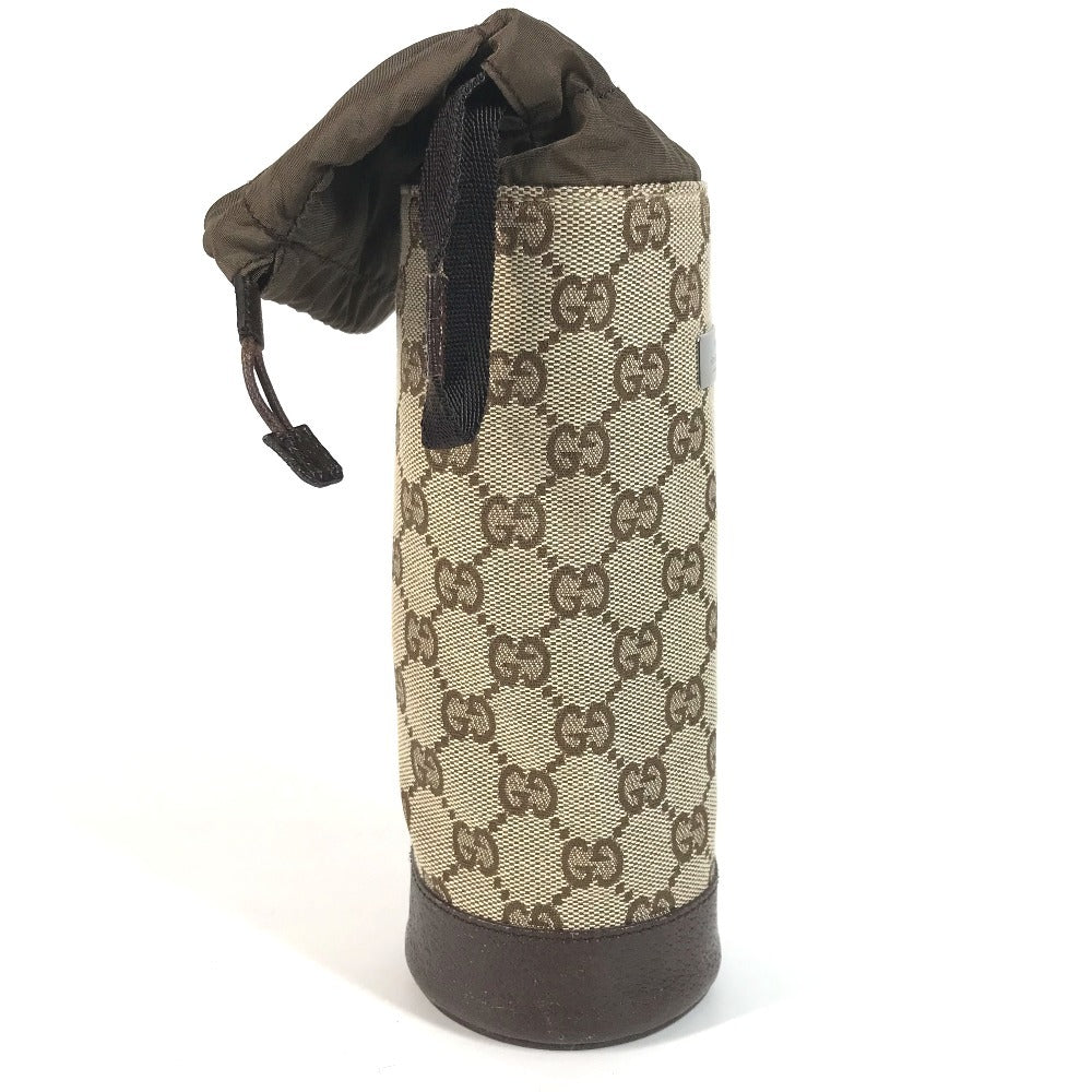 GUCCI 28691 GG ボトルホルダー ペットボトル入れ 巾着 ポーチ GGキャンバス/レザー ユニセックス ベージュ