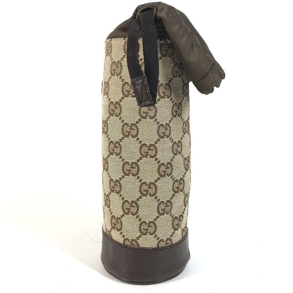 GUCCI 28691 GG ボトルホルダー ペットボトル入れ 巾着 ポーチ GGキャンバス/レザー ユニセックス ベージュ
