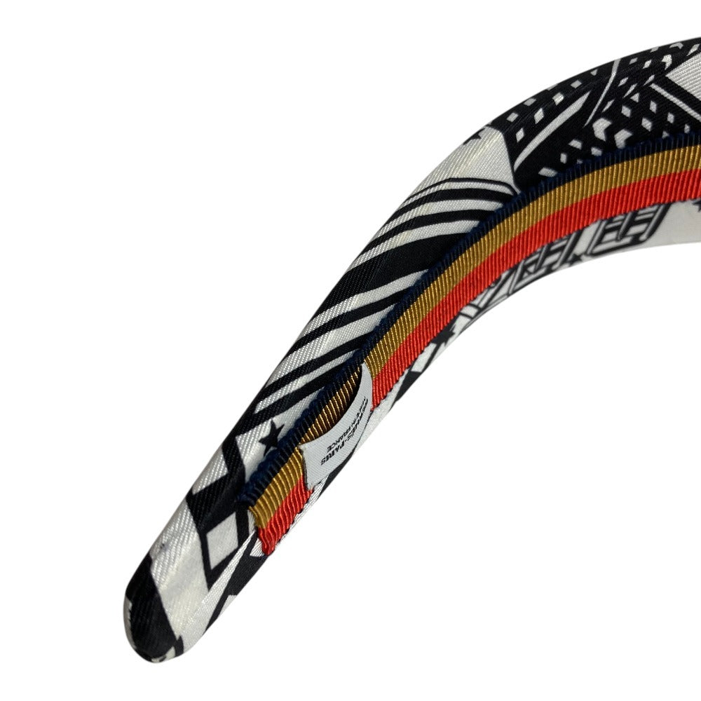HERMES Gina Zigzag Headband Hair Accessory Silk Women's White