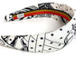 HERMES Gina Zigzag Headband Hair Accessory Silk Women's White