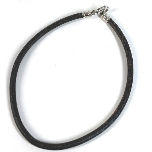 BVLGARI Choker Accessory Leather Necklace Unisex Black