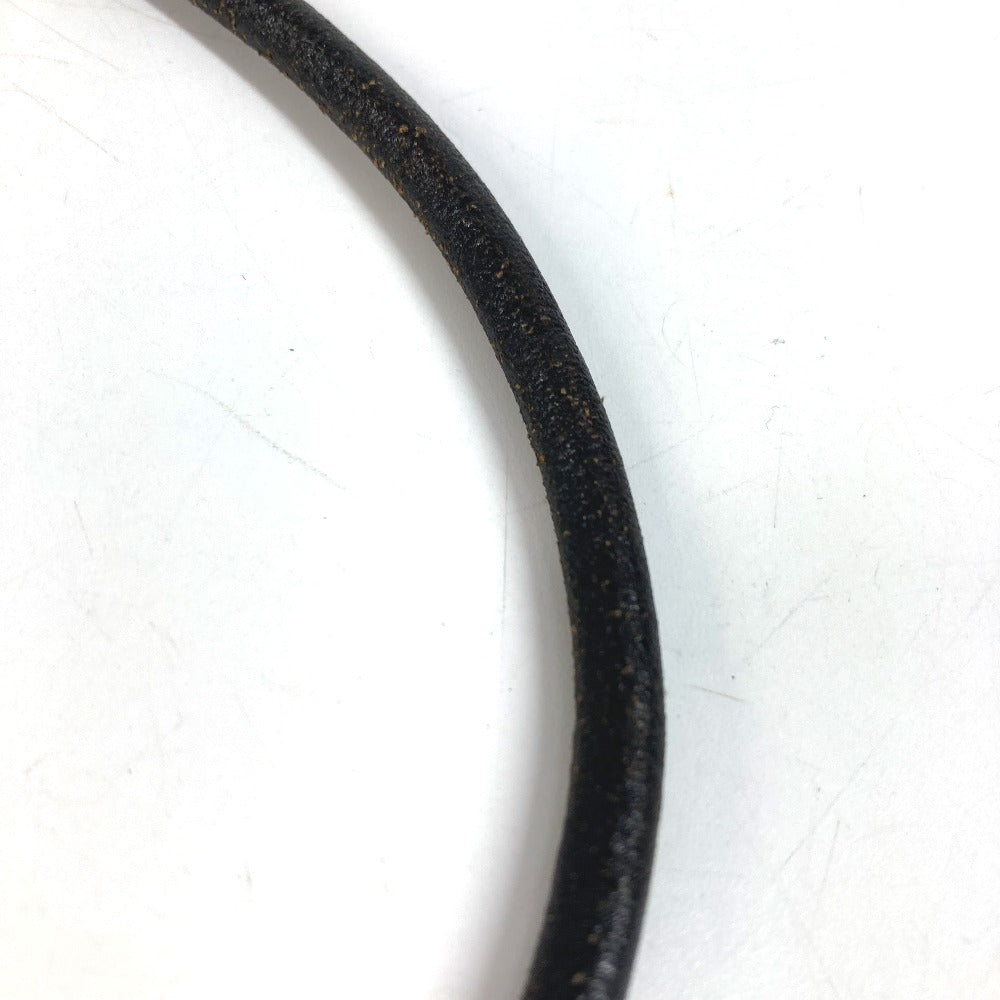 BVLGARI Choker Accessory Leather Necklace Unisex Black