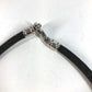 BVLGARI Choker Accessory Leather Necklace Unisex Black