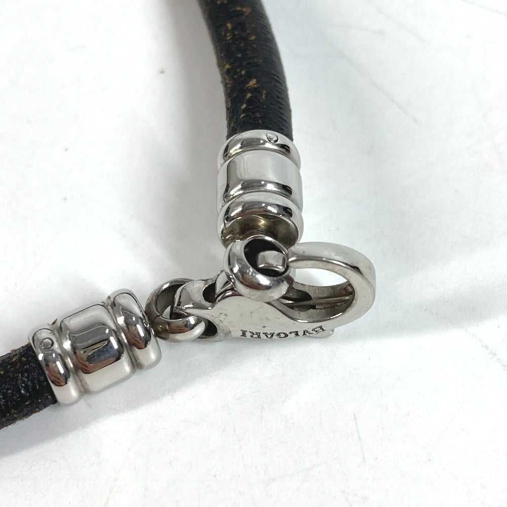 BVLGARI Choker Accessory Leather Necklace Unisex Black