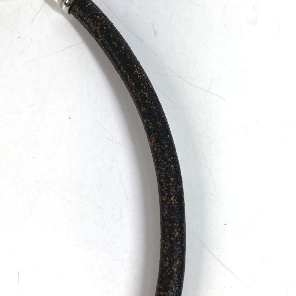 BVLGARI Choker Accessory Leather Necklace Unisex Black