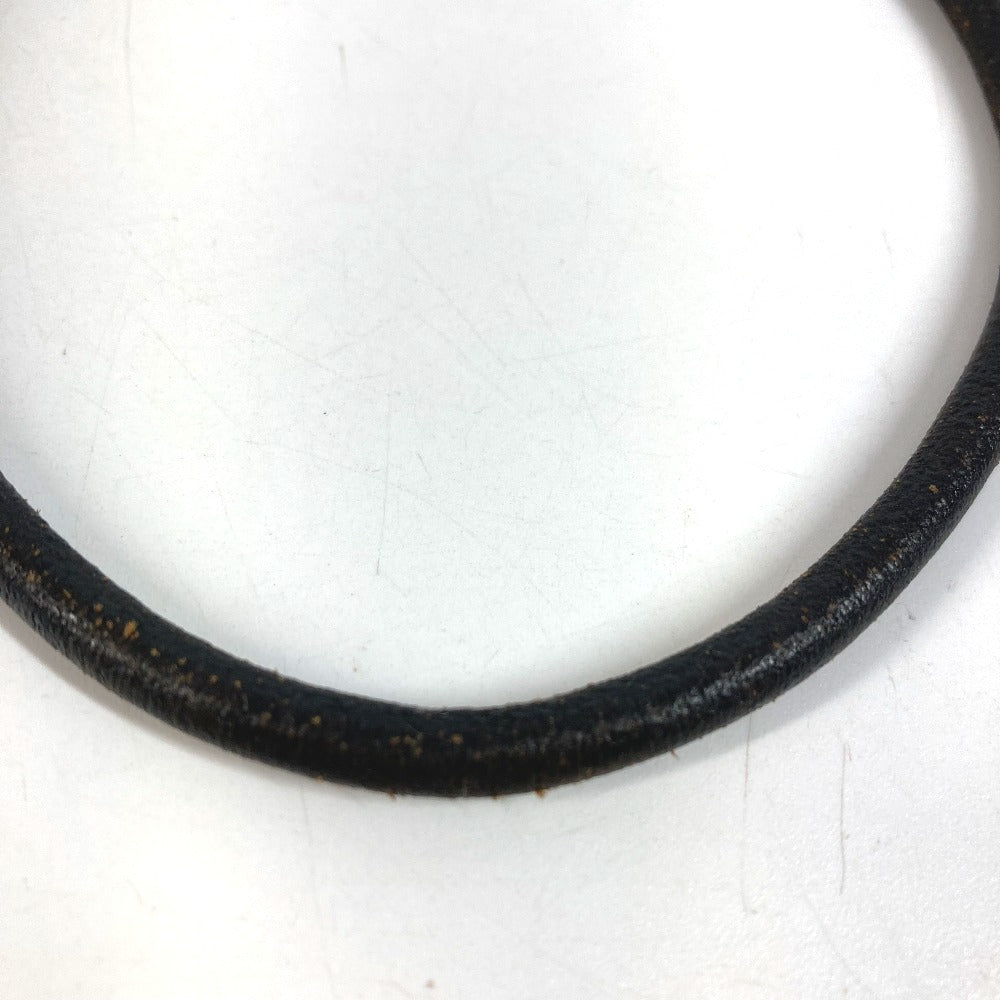 BVLGARI Choker Accessory Leather Necklace Unisex Black
