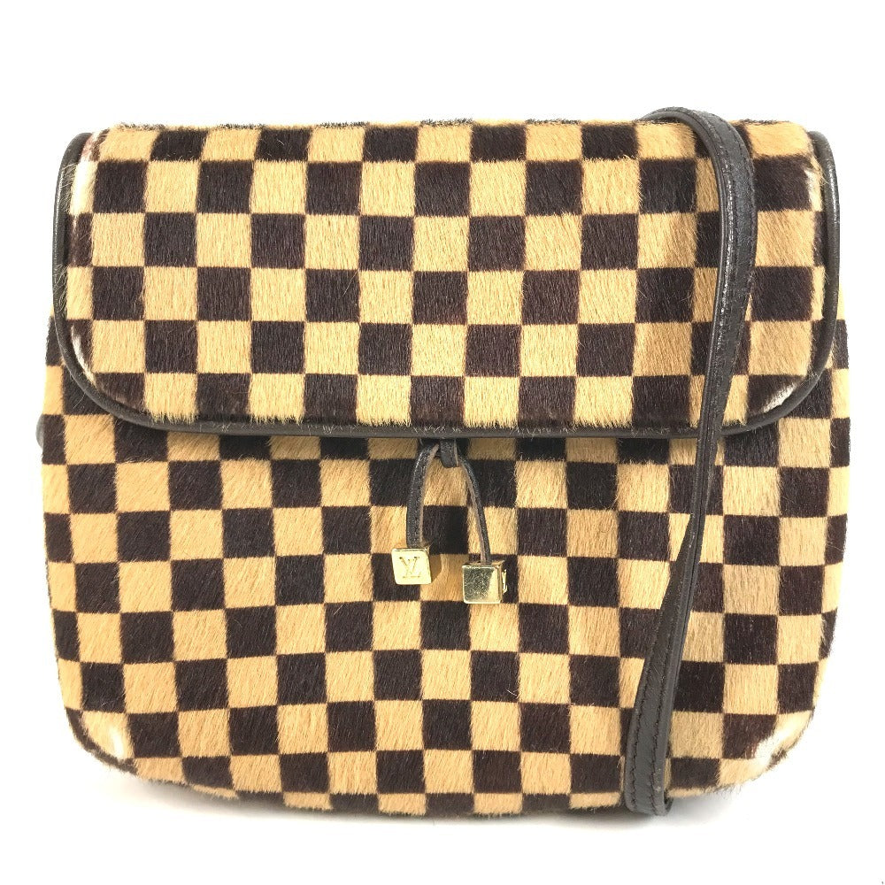LOUIS VUITTON M92130 Damier Sauvage Gazelle Bag Slant Shoulder Pochette Flap Shoulder Bag Haircalf Unisex Brown