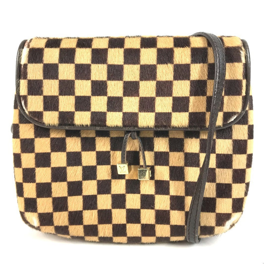 LOUIS VUITTON M92130 Damier Sauvage Gazelle Bag Slant Shoulder Pochette Flap Shoulder Bag Haircalf Unisex Brown