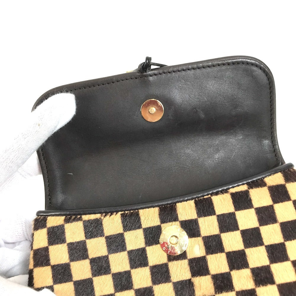 LOUIS VUITTON M92130 Damier Sauvage Gazelle Bag Slant Shoulder Pochette Flap Shoulder Bag Haircalf Unisex Brown