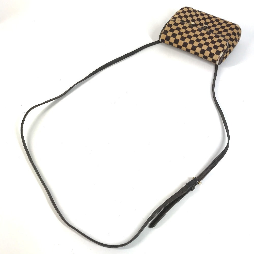 LOUIS VUITTON M92130 Damier Sauvage Gazelle Bag Slant Shoulder Pochette Flap Shoulder Bag Haircalf Unisex Brown
