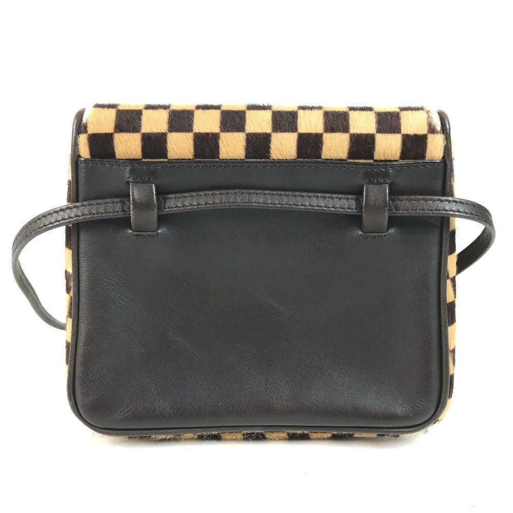 LOUIS VUITTON M92130 Damier Sauvage Gazelle Bag Slant Shoulder Pochette Flap Shoulder Bag Haircalf Unisex Brown