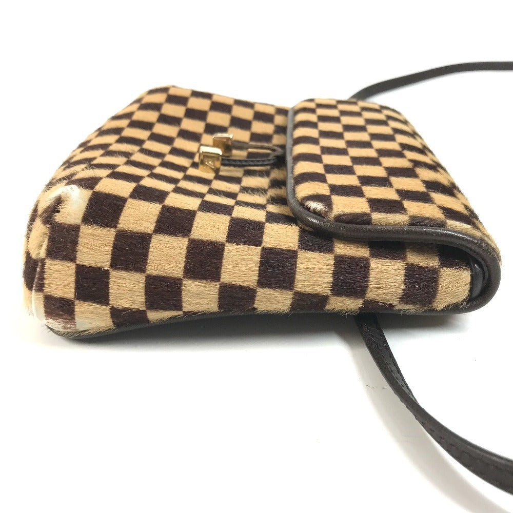 LOUIS VUITTON M92130 Damier Sauvage Gazelle Bag Slant Shoulder Pochette Flap Shoulder Bag Haircalf Unisex Brown
