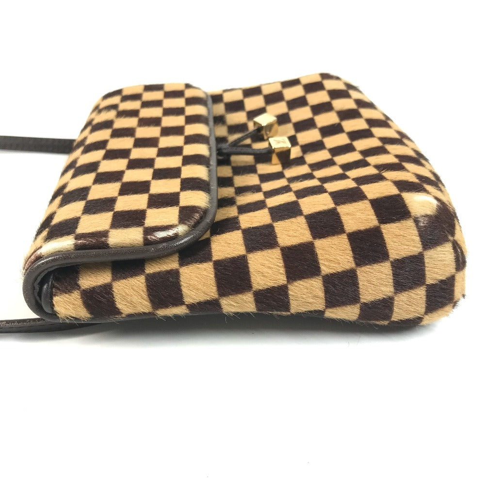 LOUIS VUITTON M92130 Damier Sauvage Gazelle Bag Slant Shoulder Pochette Flap Shoulder Bag Haircalf Unisex Brown