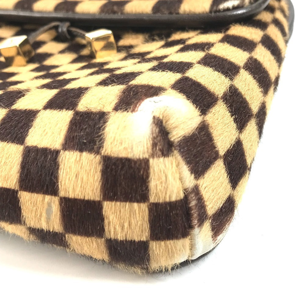 LOUIS VUITTON M92130 Damier Sauvage Gazelle Bag Slant Shoulder Pochette Flap Shoulder Bag Haircalf Unisex Brown