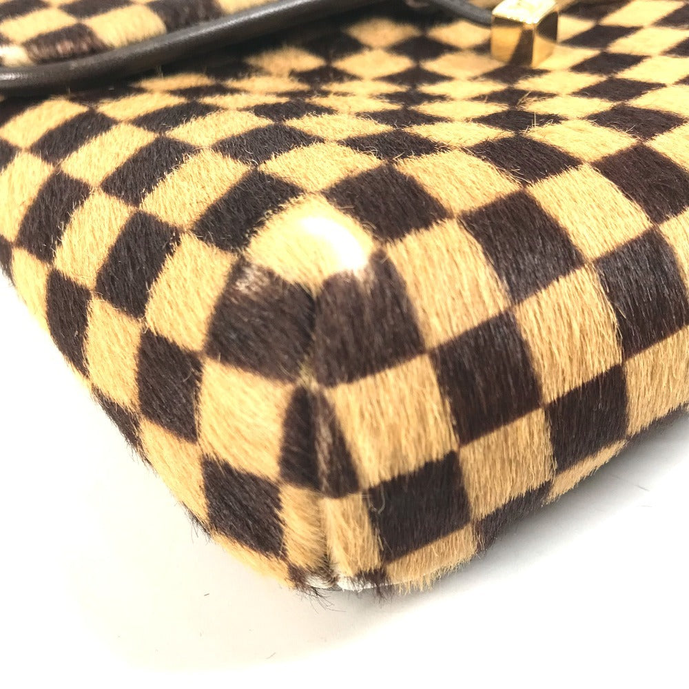LOUIS VUITTON M92130 Damier Sauvage Gazelle Bag Slant Shoulder Pochette Flap Shoulder Bag Haircalf Unisex Brown
