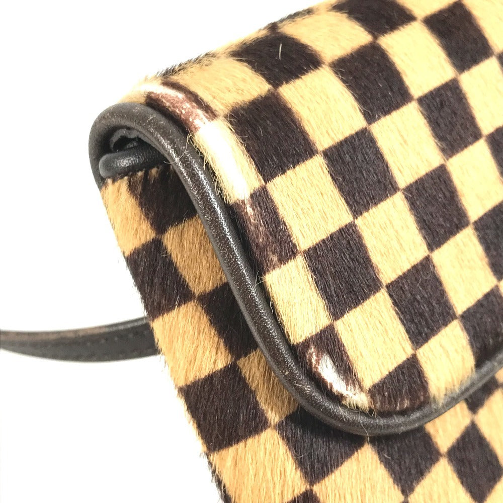 LOUIS VUITTON M92130 Damier Sauvage Gazelle Bag Slant Shoulder Pochette Flap Shoulder Bag Haircalf Unisex Brown