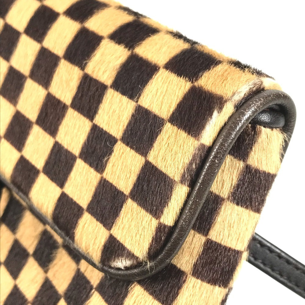 LOUIS VUITTON M92130 Damier Sauvage Gazelle Bag Slant Shoulder Pochette Flap Shoulder Bag Haircalf Unisex Brown