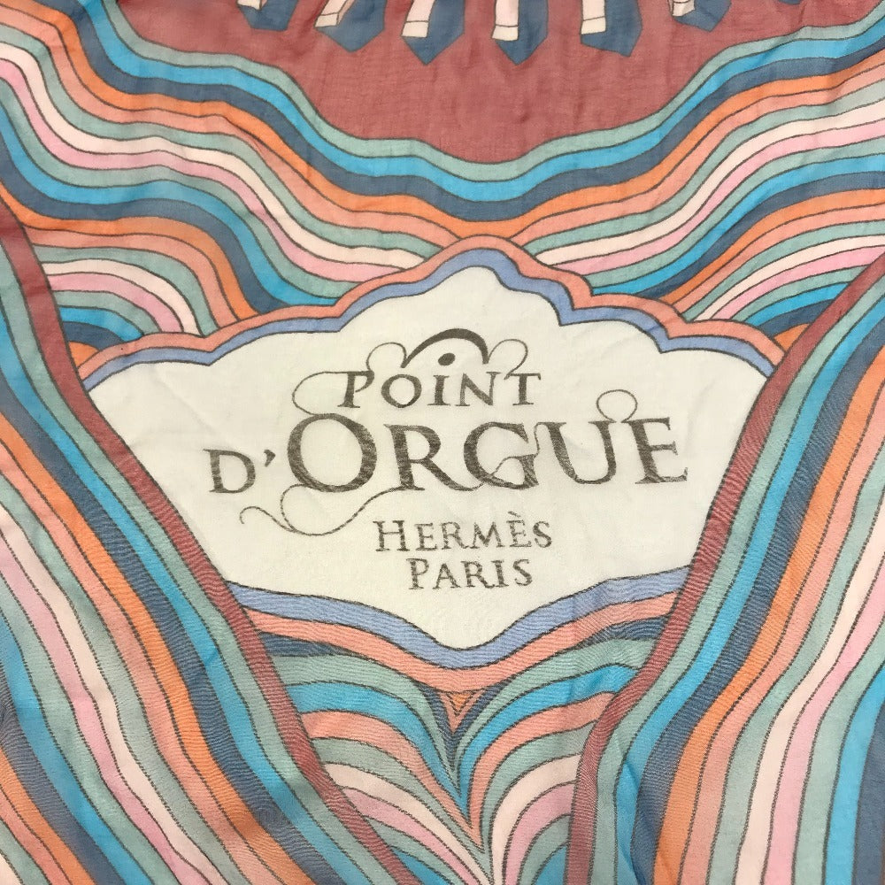 HERMES Point DORGUE フェルマータ カレ140 カレ 140 ショール ストール 大判 スカーフ シルク ユニセックス ブルー