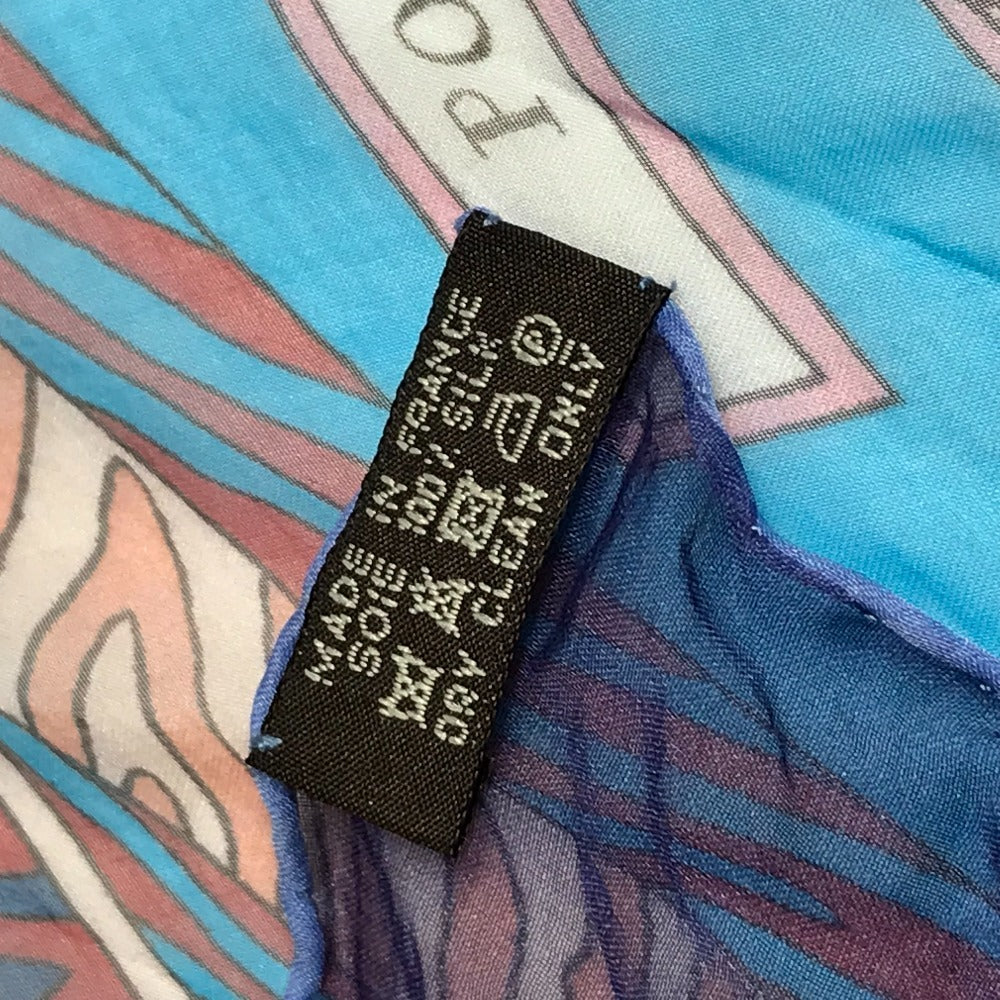 HERMES Point DORGUE フェルマータ カレ140 カレ 140 ショール ストール 大判 スカーフ シルク ユニセックス ブルー