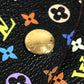 LOUIS VUITTON M66561 Monogram Multicolor Enveloppe Cartes de Visite Coin Purse Wallet Coin Case Pass Case Business Card Holder Card Case Monogram Multicolor Canvas Women's Black