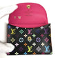 LOUIS VUITTON M66561 Monogram Multicolor Enveloppe Cartes de Visite Coin Purse Wallet Coin Case Pass Case Business Card Holder Card Case Monogram Multicolor Canvas Women's Black