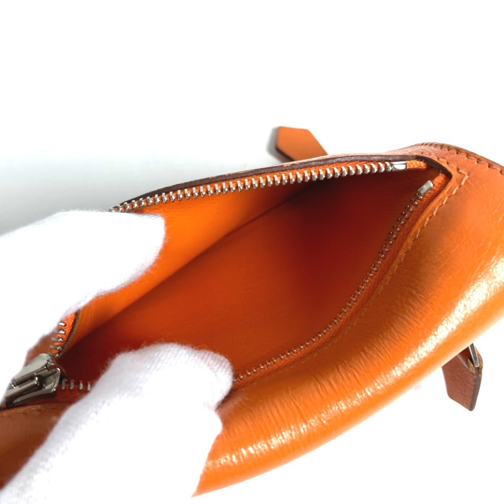 HERMES Zipzak Compact Wallet Bi-fold Swift Unisex Orange
