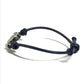 VERSACE Medusa Logo Accessory Bangle Bracelet Leather Unisex Navy