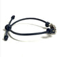 VERSACE Medusa Logo Accessory Bangle Bracelet Leather Unisex Navy