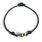 VERSACE Medusa Logo Accessory Bangle Bracelet Leather Unisex Navy