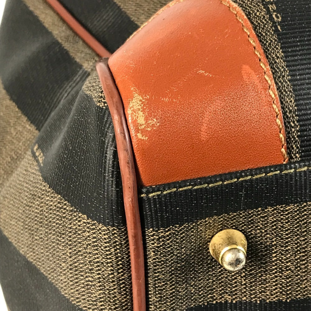 FENDI ヴィンテージ ペカン カバン 旅行バッグ トラベルバッグ ボストンバッグ PVC/レザー ユニセックス カーキ