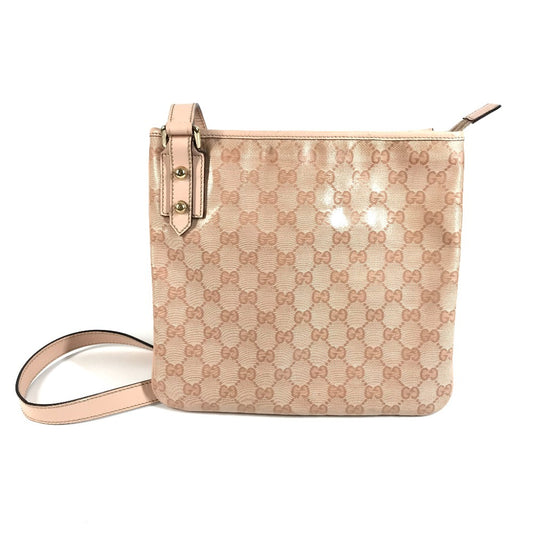 GUCCI 257246 GG ロゴ 斜め掛け ポシェット ショルダーバッグ レザー/コーティングキャンバス ユニセックス ピンク