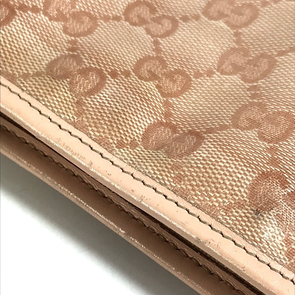 GUCCI 257246 GG Logo Crossbody Pochette Shoulder Bag Leather/Coated Canvas Unisex Pink