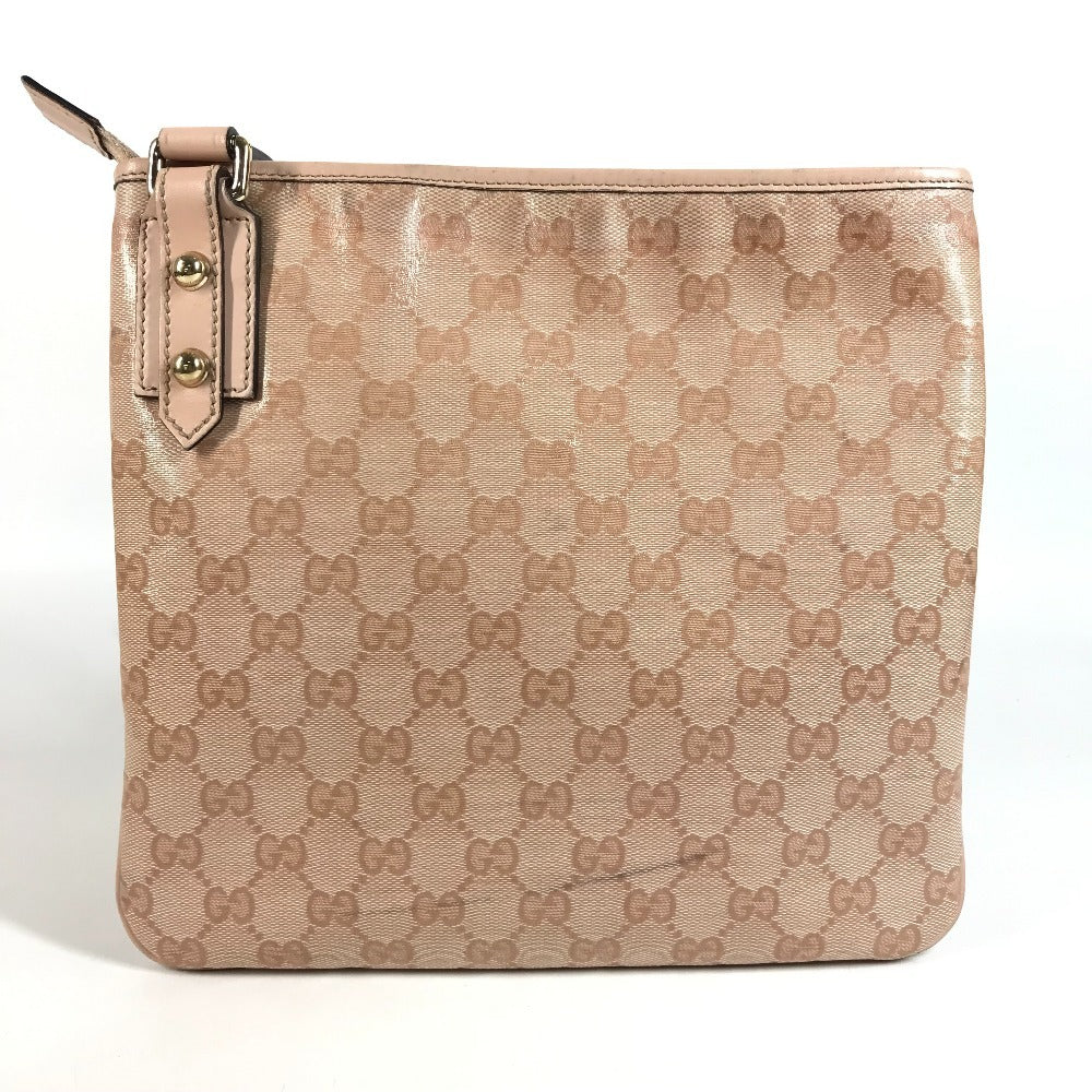 GUCCI 257246 GG Logo Crossbody Pochette Shoulder Bag Leather/Coated Canvas Unisex Pink
