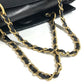 CHANEL CC ココマーク ロゴ チョコバー トートバッグ カバン Wチェーン チェーンバッグ ショルダーバッグ コットン ユニセックス ブラック