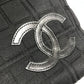CHANEL CC ココマーク ロゴ チョコバー トートバッグ カバン Wチェーン チェーンバッグ ショルダーバッグ コットン ユニセックス ブラック