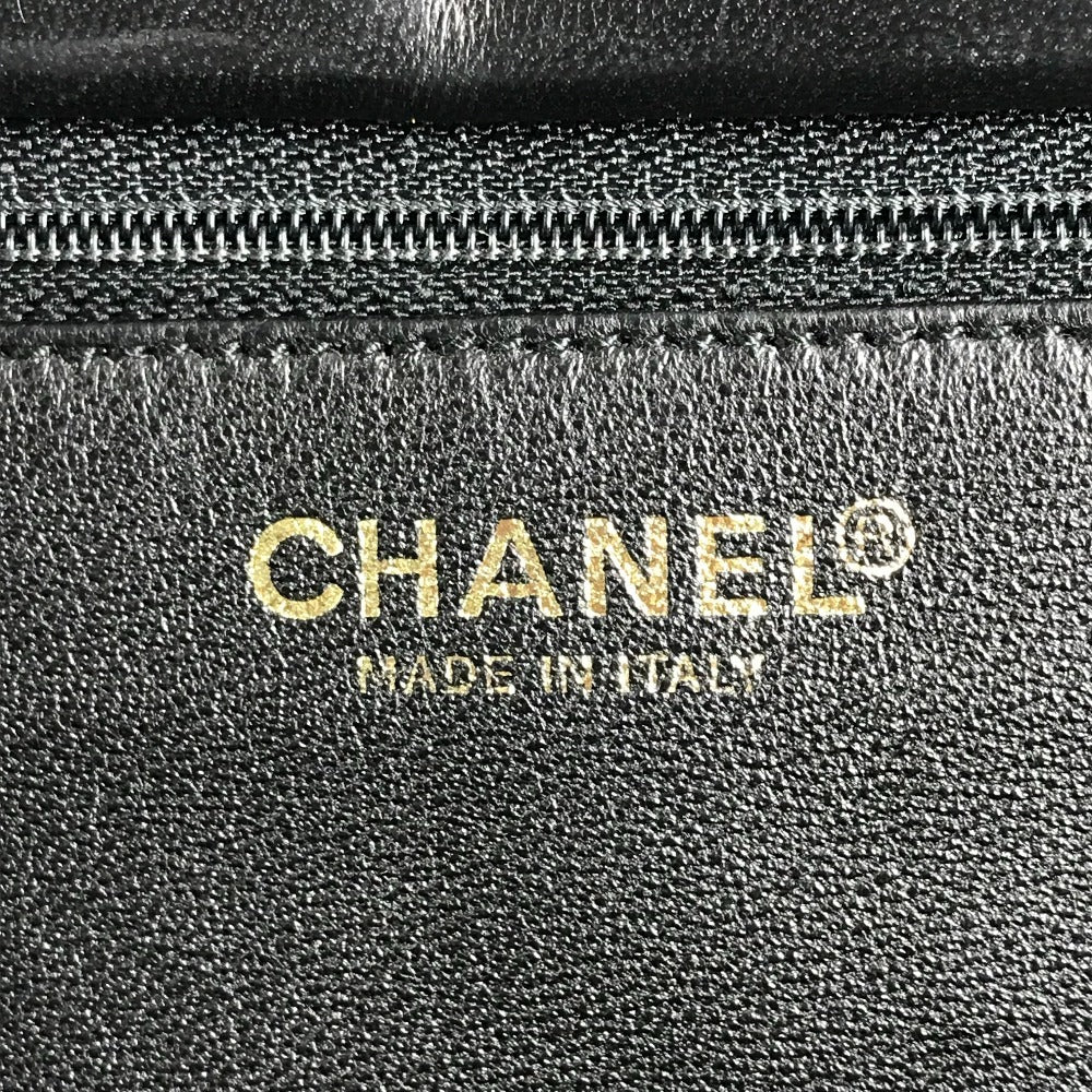 CHANEL CC ココマーク ロゴ チョコバー トートバッグ カバン Wチェーン チェーンバッグ ショルダーバッグ コットン ユニセックス ブラック