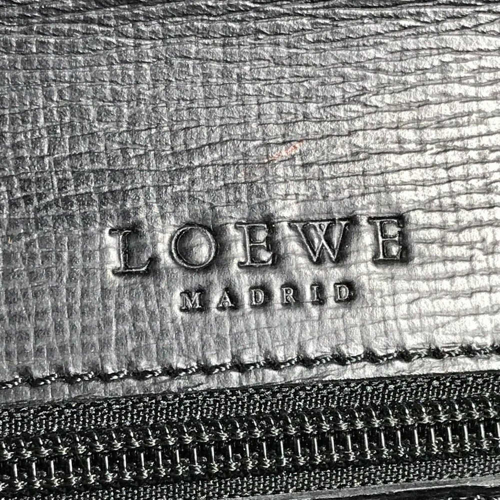 LOEWE Vintage Logo Business Bag Anagram Bag Document Bag Briefcase Handbag Leather Unisex Black