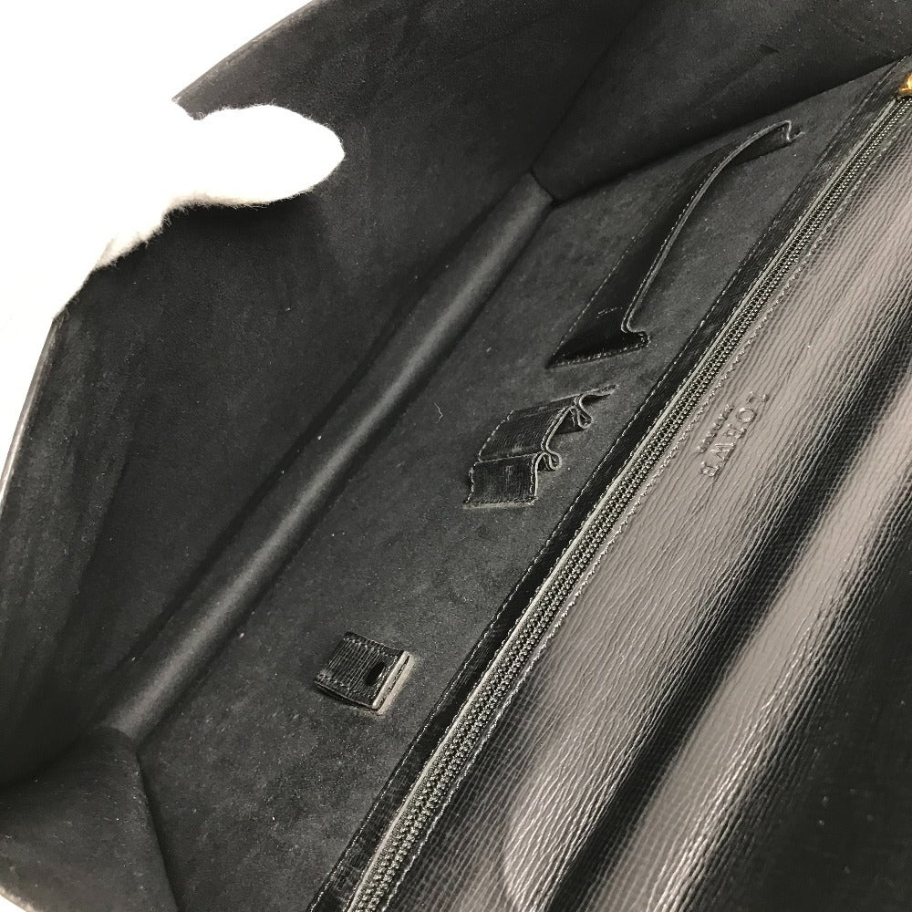 LOEWE Vintage Logo Business Bag Anagram Bag Document Bag Briefcase Handbag Leather Unisex Black