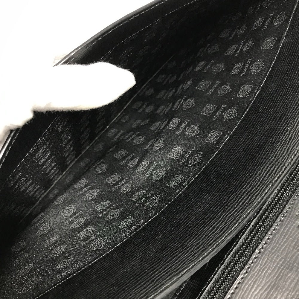LOEWE Vintage Logo Business Bag Anagram Bag Document Bag Briefcase Handbag Leather Unisex Black