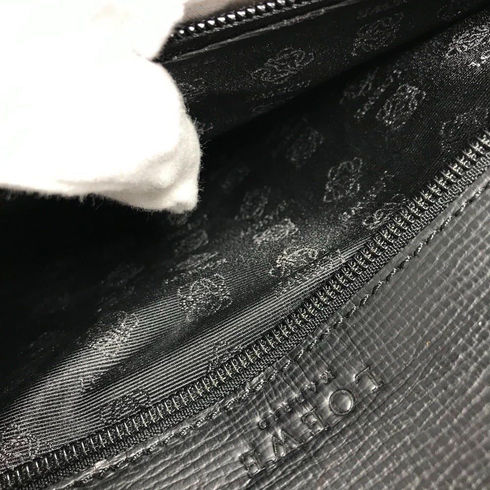 LOEWE Vintage Logo Business Bag Anagram Bag Document Bag Briefcase Handbag Leather Unisex Black