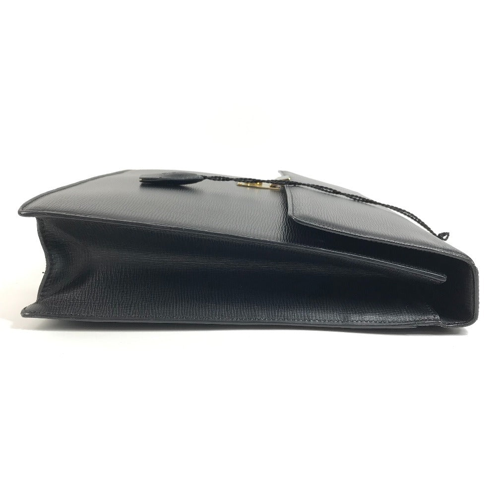 LOEWE Vintage Logo Business Bag Anagram Bag Document Bag Briefcase Handbag Leather Unisex Black