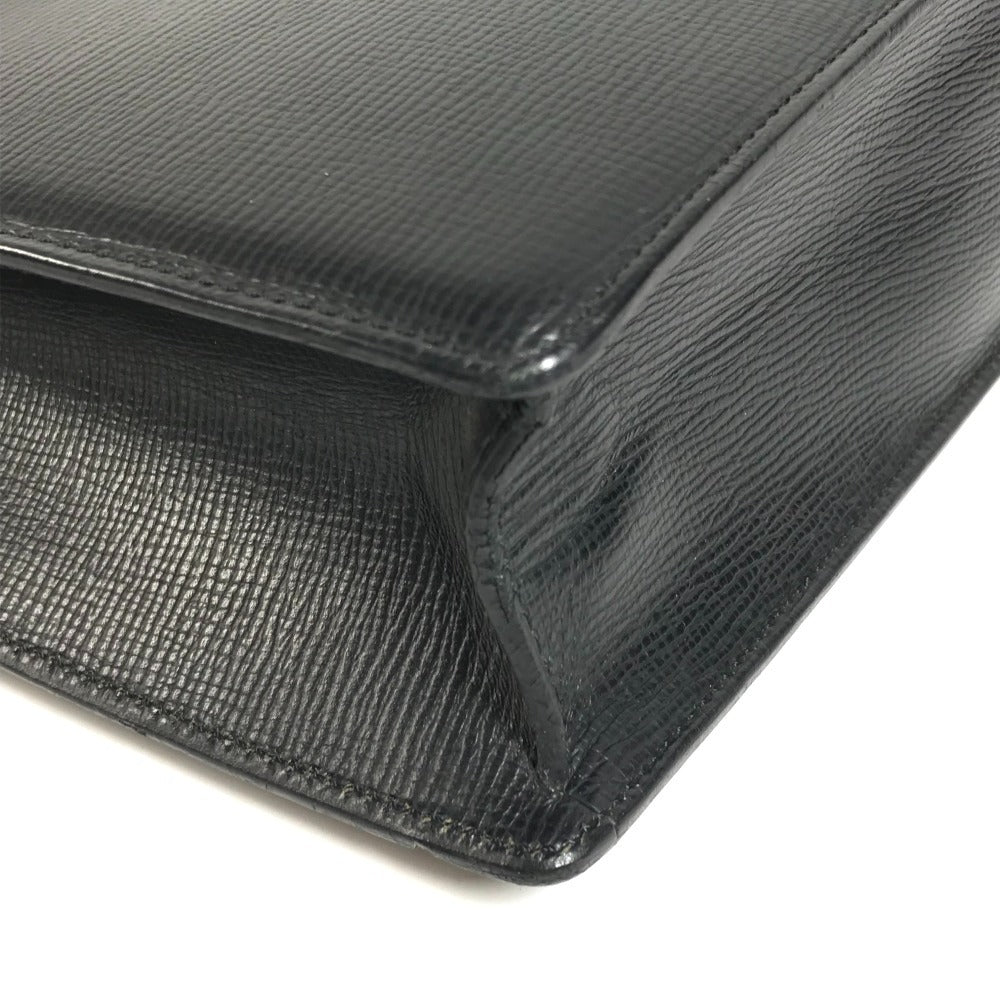 LOEWE Vintage Logo Business Bag Anagram Bag Document Bag Briefcase Handbag Leather Unisex Black