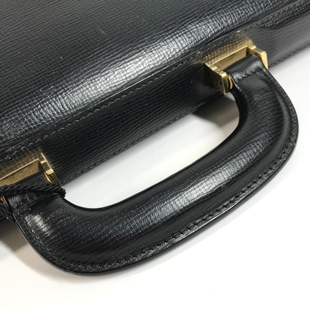 LOEWE Vintage Logo Business Bag Anagram Bag Document Bag Briefcase Handbag Leather Unisex Black