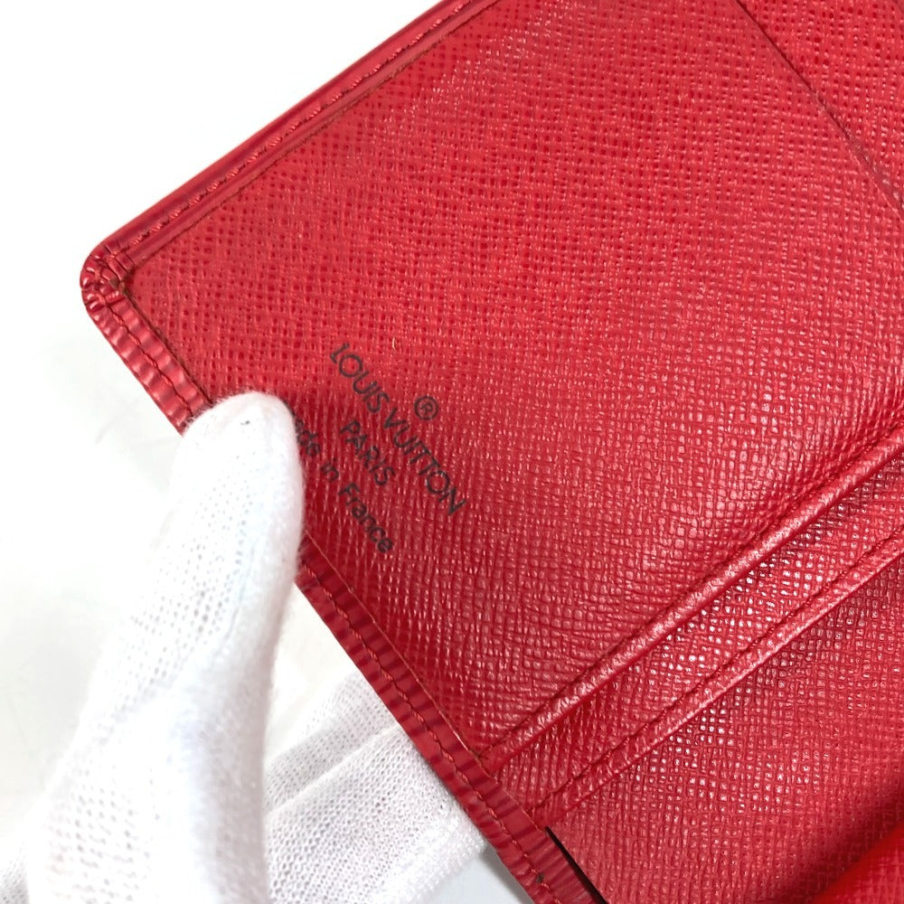 LOUIS VUITTON M6324E Epi Portemonnaie Viennois Compact Wallet, Billfold, Bifold Wallet, Epi Leather, Unisex, Rouge Red