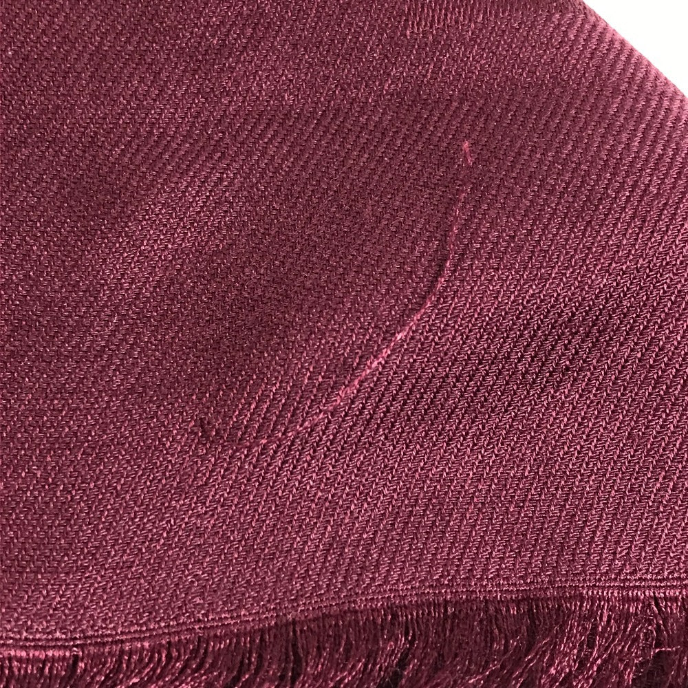 LOUIS VUITTON Fringed Monogram Shawl Large Stole Wool Unisex Purple